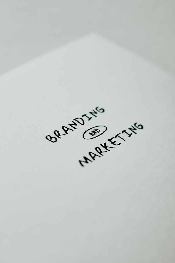 Minimalistic design showcasing branding and marketing text for business strategy visuals.